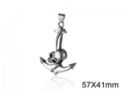HY Wholesale Stainless steel 316L Skull Pendant (not includ chain)-HY008P0134HHL