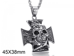 HY Wholesale Stainless steel 316L Skull Pendant (not includ chain)-HY0001P0243HMG