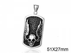 HY Wholesale Stainless steel 316L Skull Pendant (not includ chain)-HY008P0218HHE