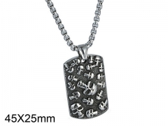 HY Wholesale Stainless steel 316L Skull Pendant (not includ chain)-HY0001P0164HNG