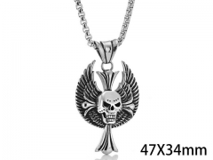 HY Wholesale Stainless steel 316L Skull Pendant (not includ chain)-HY0001P0240HNE