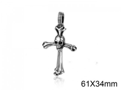 HY Wholesale Stainless steel 316L Skull Pendant (not includ chain)-HY008P0129HHE