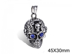 HY Wholesale Stainless steel 316L Skull Pendant (not includ chain)-HY008P0055HHQ