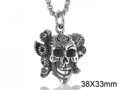 HY Wholesale Stainless steel 316L Skull Pendant (not includ chain)-HY0001P0211HME