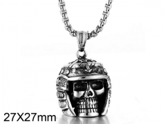 HY Wholesale Stainless steel 316L Skull Pendant (not includ chain)-HY0001P0293HNE