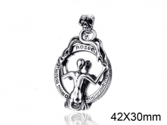 HY Wholesale Stainless steel 316L Skull Pendant (not includ chain)-HY008P0119HME