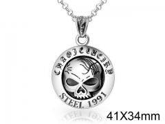 HY Wholesale Stainless steel 316L Skull Pendant (not includ chain)-HY0011P0153