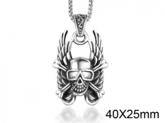 HY Wholesale Stainless steel 316L Skull Pendant (not includ chain)-HY0011P0136