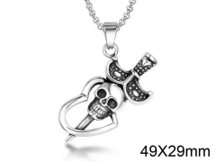 HY Wholesale Stainless steel 316L Skull Pendant (not includ chain)-HY0011P0157