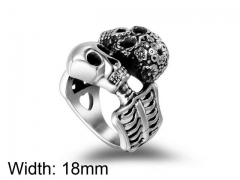 HY Wholesale Titanium Steel Popular Skull Rings-HY0011R115
