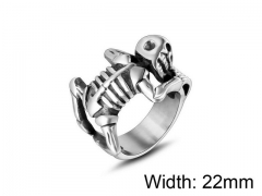 HY Wholesale Titanium Steel Popular Skull Rings-HY0011R118