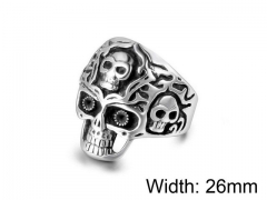 HY Wholesale Titanium Steel Popular Skull Rings-HY0011R202