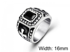 HY Wholesale Titanium Steel CZ/Stone Rings-HY0011R086