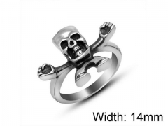 HY Wholesale Titanium Steel Popular Skull Rings-HY0011R162