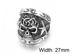 HY Wholesale Titanium Steel Popular Skull Rings-HY0011R178