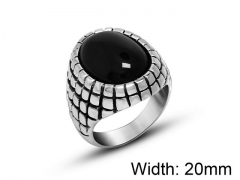 HY Wholesale Titanium Steel CZ/Stone Rings-HY0011R174