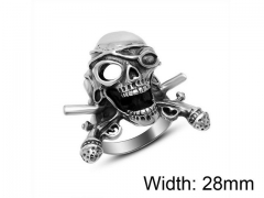 HY Wholesale Titanium Steel Popular Skull Rings-HY0011R206