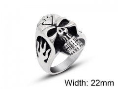 HY Wholesale Titanium Steel Popular Skull Rings-HY0011R204