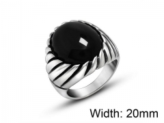 HY Wholesale Titanium Steel CZ/Stone Rings-HY0011R113