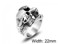 HY Wholesale Titanium Steel Popular Skull Rings-HY0011R021