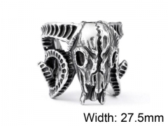 HY Wholesale Titanium Steel Popular Skull Rings-HY0012R019