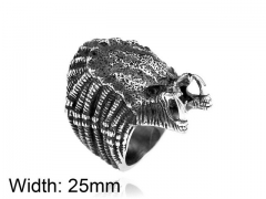 HY Wholesale Titanium Steel Popular Skull Rings-HY0012R015