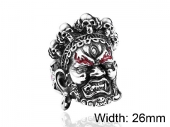 HY Wholesale Titanium Steel Popular Skull Rings-HY0012R004