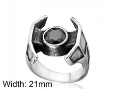 HY Wholesale Titanium Steel CZ/Stone Rings-HY0012R027