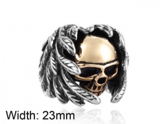 HY Wholesale Titanium Steel Popular Skull Rings-HY0012R012