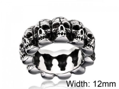 HY Wholesale Titanium Steel Popular Skull Rings-HY0012R021