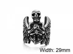 HY Wholesale Titanium Steel Popular Skull Rings-HY0013R065