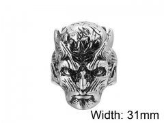 HY Wholesale Titanium Steel Popular Skull Rings-HY0013R298