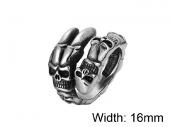 HY Wholesale Titanium Steel Popular Skull Rings-HY0013R297