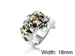 HY Wholesale Titanium Steel Popular Skull Rings-HY0013R079