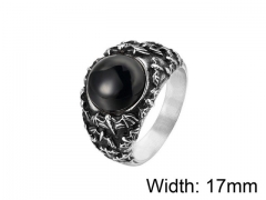 HY Wholesale Titanium Steel CZ/Stone Rings-HY0013R261