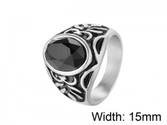 HY Wholesale Titanium Steel CZ/Stone Rings-HY0013R183
