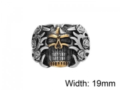 HY Wholesale Titanium Steel Popular Skull Rings-HY0013R159