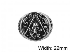 HY Wholesale Titanium Steel Popular Skull Rings-HY0013R041