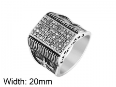 HY Wholesale Titanium Steel CZ/Stone Rings-HY0013R054