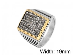 HY Wholesale Titanium Steel CZ/Stone Rings-HY0013R129