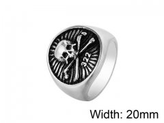 HY Wholesale Titanium Steel Popular Skull Rings-HY0013R009