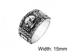 HY Wholesale Titanium Steel Popular Skull Rings-HY0013R058