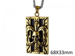 HY Wholesale Stainless steel 316L Skull Pendant (not includ chain)-HY0014P038