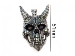 HY Wholesale Stainless steel 316L Skull Pendant (not includ chain)-HY0012P026