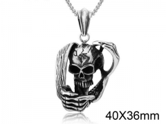 HY Wholesale Stainless steel 316L Skull Pendant (not includ chain)-HY0013P175