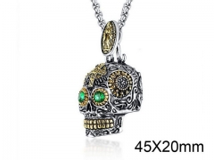 HY Wholesale Stainless steel 316L Skull Pendant (not includ chain)-HY006P004