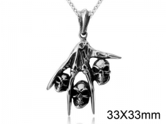 HY Wholesale Stainless steel 316L Skull Pendant (not includ chain)-HY0013P073