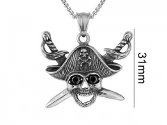 HY Wholesale Stainless steel 316L Skull Pendant (not includ chain)-HY0013P141