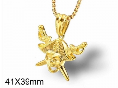 HY Wholesale Stainless steel 316L Skull Pendant (not includ chain)-HY005P035
