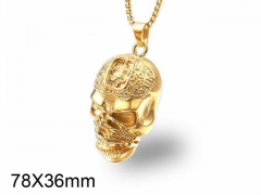 HY Wholesale Stainless steel 316L Skull Pendant (not includ chain)-HY005P072